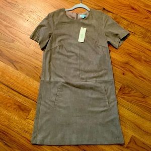 Jade Faux-Suede Short Sleeve Dress Small